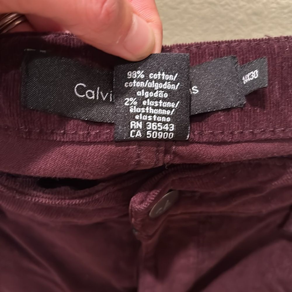 Calvin Klein woman's  burgamdy corduroy pants - Picture 7 of 13